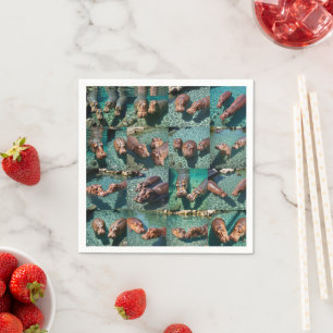 Hippos at Play: A Pond Paradise Napkins