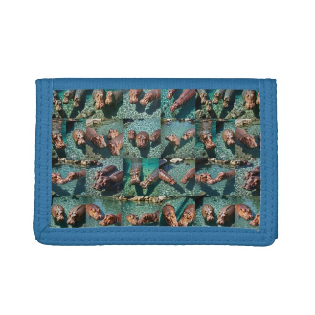 Hippos at Play: A Pond Paradise Trifold Wallet (Front)