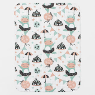 Hippos at the circus baby blanket