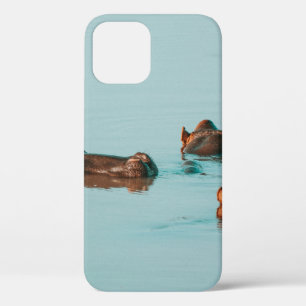 HIPPOS COOLING OFF IN THE DAM iPhone 12 CASE