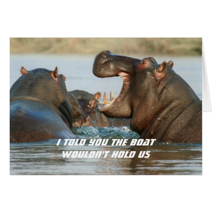 Hippos Dieting Encouragement Funny Card