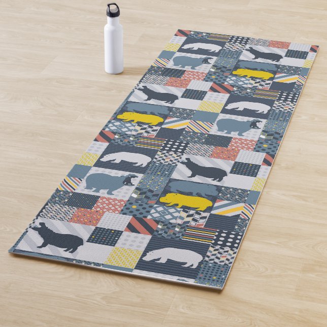 Hippos Faux Quilt Yoga Mat (In Situ)