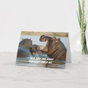 Hippos Funny Dieting Encouragement Card by PartyPrep at Zazzle