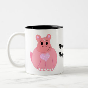 Hippos Have Huge Hearts Two-Tone Coffee Mug