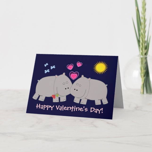Hippo's in love card (Front)