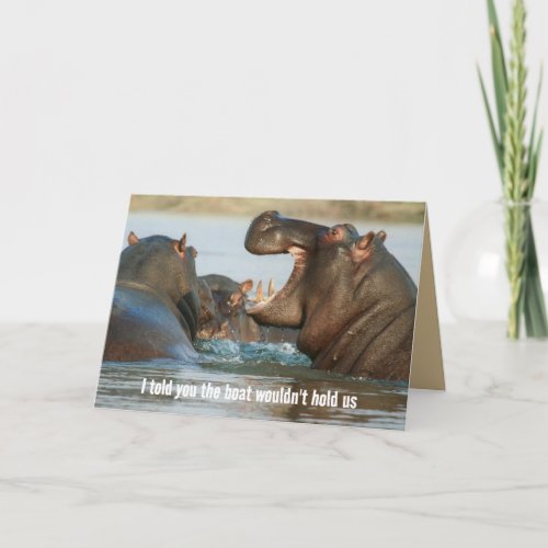 Hippos Old Man Birthday Funny Card