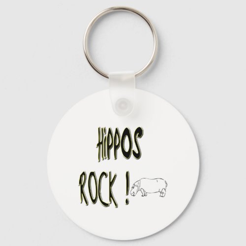 Hippos Rock Keychain