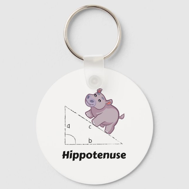 Hippotenuse Funny Math Keychain (Front)