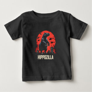 Hippozilla Spooky Moo Deng Baby Pygmy Hippo Baby T-Shirt