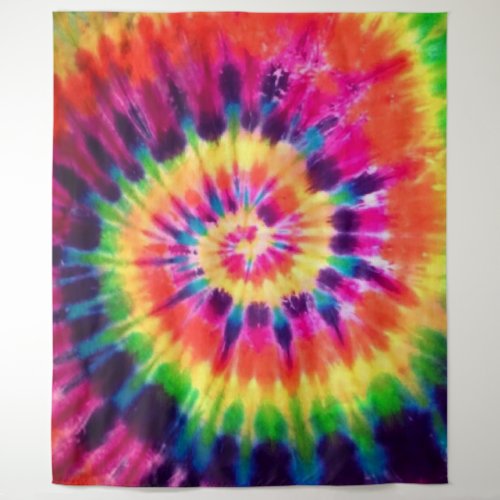 Hippy 60s 70s Tie Dye Retro Colorful Tapestry