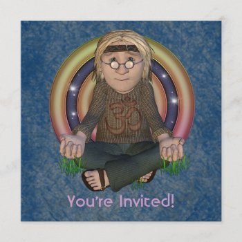 Hippy 60's Square Party Invitations by EarthMagickGifts at Zazzle