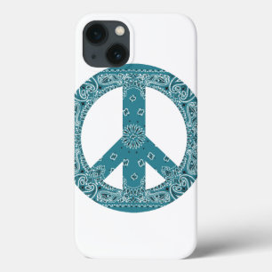 Hippy Bandanna Peace Sign Teal Case-Mate iPhone C 13 Case