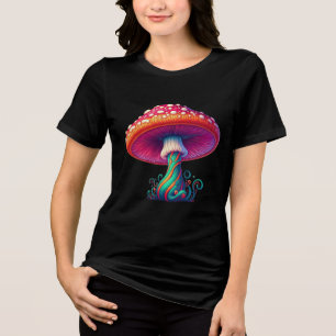 Hippy Boho Mushroom – 60s 70s Fashion Tri-Blend Shirt