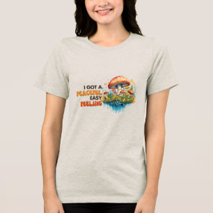 Hippy Boho Mushroom Peace Trippy Tri-Blend Shirt