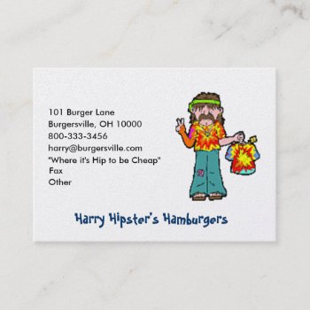 Hippy Business Card by Regella at Zazzle