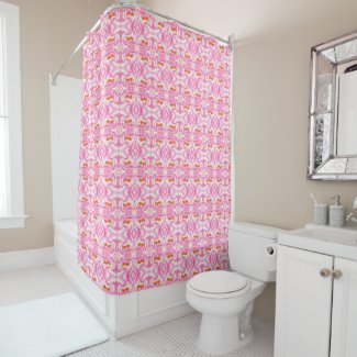 Hippy Chic Pink and Orange Tie-Dye Pattern Shower Curtain