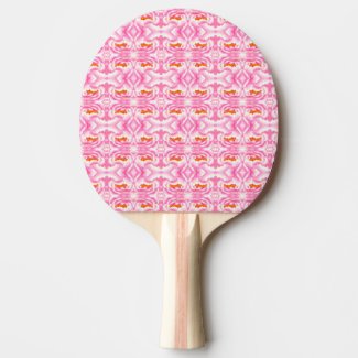 Hippy Chic Pink and Orange Tie-Dye Ping Pong Paddle