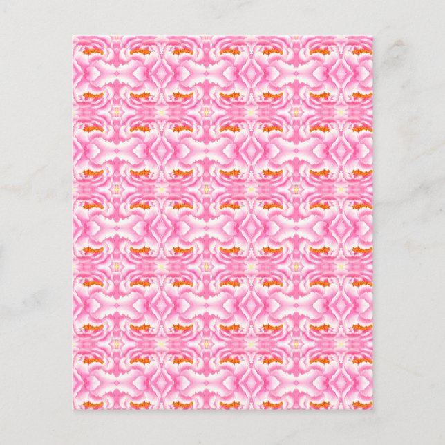 Hippy Chic Pink and Orange Tie-Dye Scrapbook Paper (Front)