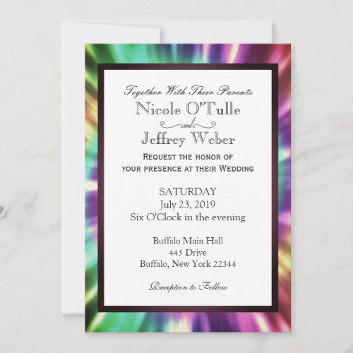 Hippy Chic Tie Dye Tye Die Wedding Invitation