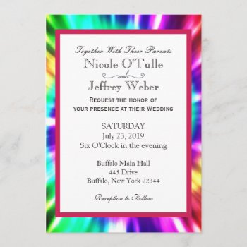 Hippy Chic Tie Dye Tye Die Wedding Invitation by My_Wedding_Bliss at Zazzle