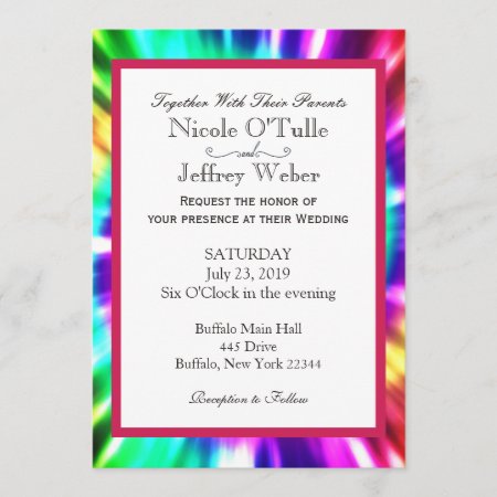 Hippy Chic Tie Dye Tye Die Wedding Invitation