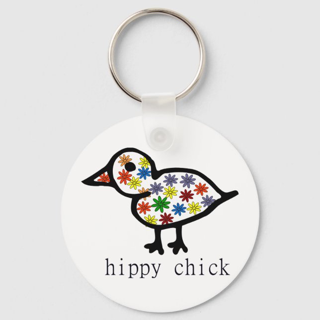 Hippy Chick Keychain (Front)