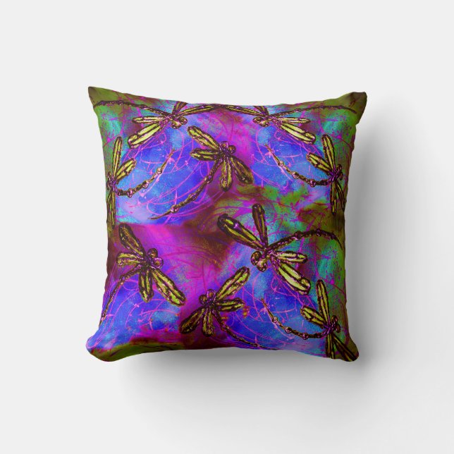 Hippy Flit Throw Pillow (Front)