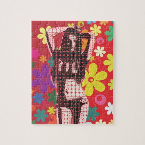 Hippy Flower child 60s theme Jigsaw Puzzle