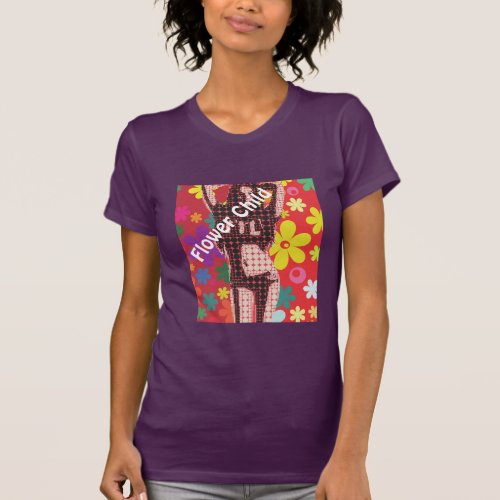 Hippy Flower child slogan 60s theme T_Shirt