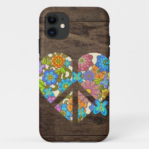 Hippy Flower Peace Sign Heart Case_Mate iPhone Cas iPhone 11 Case