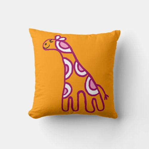 hippy giraffe throw pillow