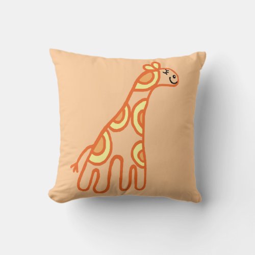hippy giraffe throw pillow