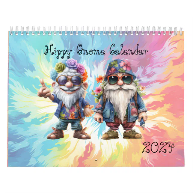 Hippy Gnome Calendar 2024 Zazzle