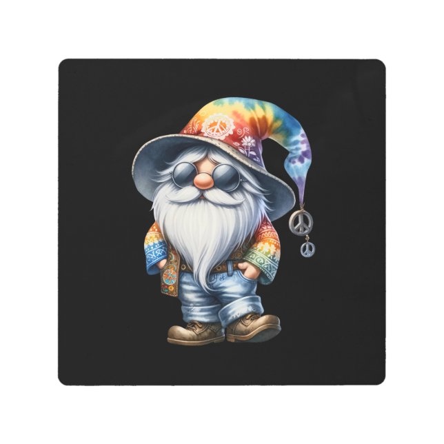 Hippy Gnome Metal Print (Front)