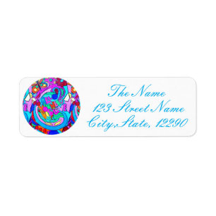 hippy groovy love circle label