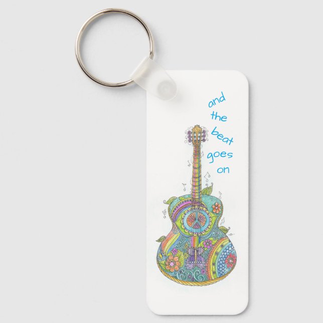 Hippy Guitar Keychain (Front)