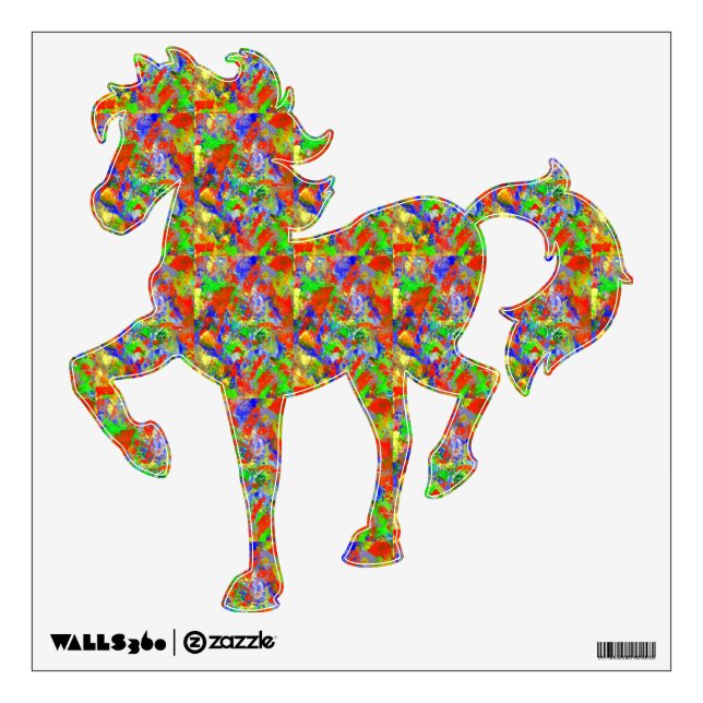 Hippy horse wall decal (Front)