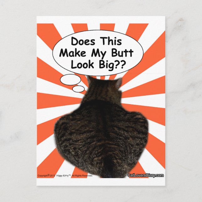 Hippy Kitty Does This Make My Butt Look Big?? Postcard (Front)