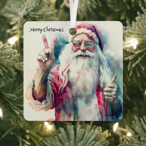 Hippy Nick Christmas Ornament 1