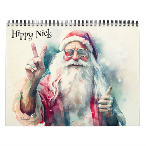 Hippy Nick Two Page Medium Calendar White Calendar