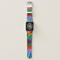 Hippy Peace Retro 60s Tie Dye Apple Watch Band