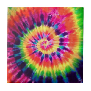 Hippy Peace Retro 60s Tie Dye Ceramic Tile