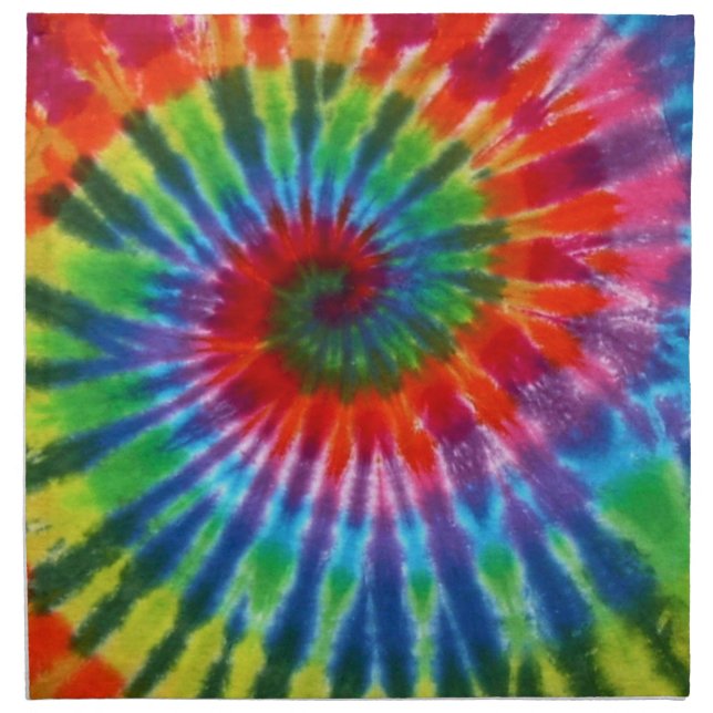 Hippy Peace Retro 60s Tie Dye Cloth Napkin (Front)