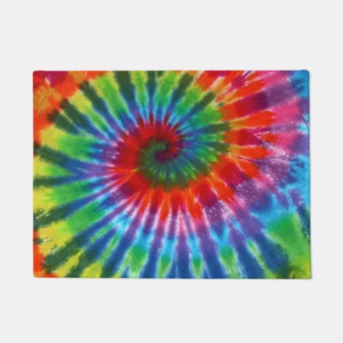 Hippy Peace Retro 60s Tie Dye Doormat