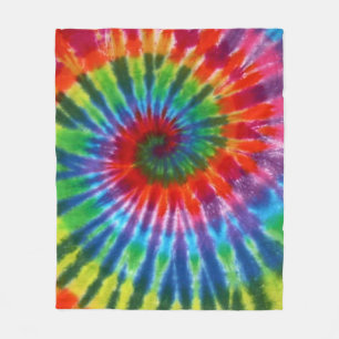 Hippy Peace Retro 60s Tie Dye Fleece Blanket