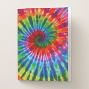 Hippy Peace Retro 60s Tie Dye Pocket Folder