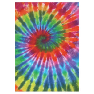 Hippy Peace Retro 60s Tie Dye Tablecloth