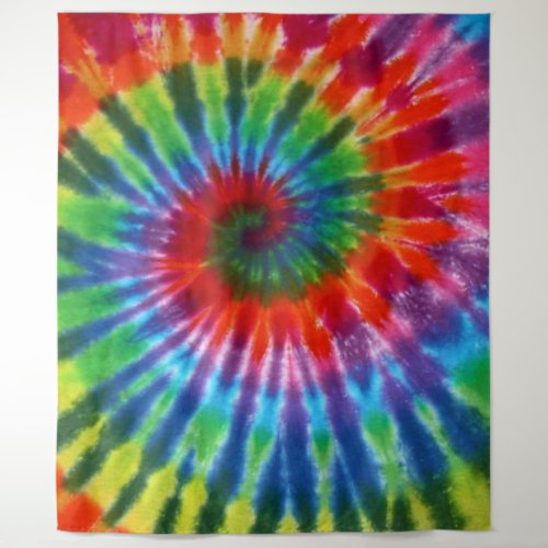 Hippy Peace Retro 60s Tie Dye Tapestry
