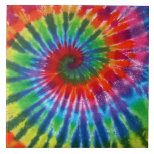 Hippy Peace Retro 60s Tie Dye Tile