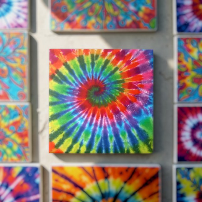 Hippy Peace Retro 60s Tie Dye Tile (Creator Uploaded)